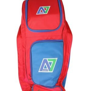 A7 Sports Wheelie Duffle Cricket Bag - Blue-Red - Front