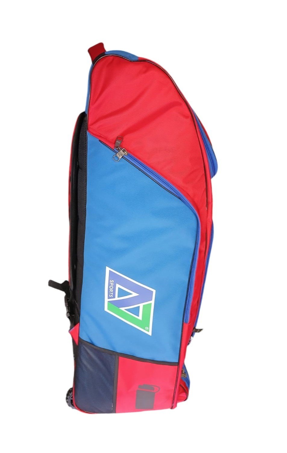 A7 Sports Wheelie Duffle Cricket Bag - Blue-Red - Side