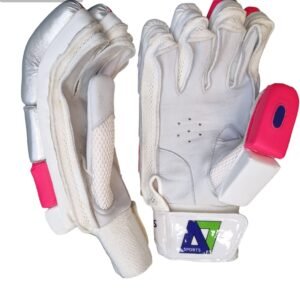 A7 Pink/Silver Batting Gloves - Side