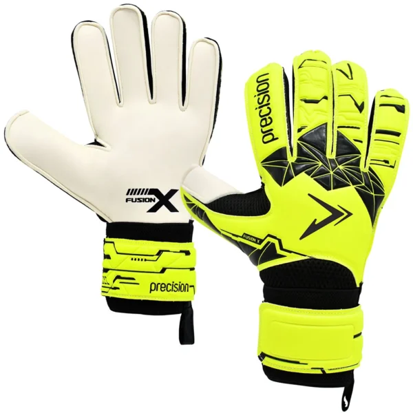 Precision Fusion X Flat Cut Essential Goal Keeping Gloves - Yellow - New version