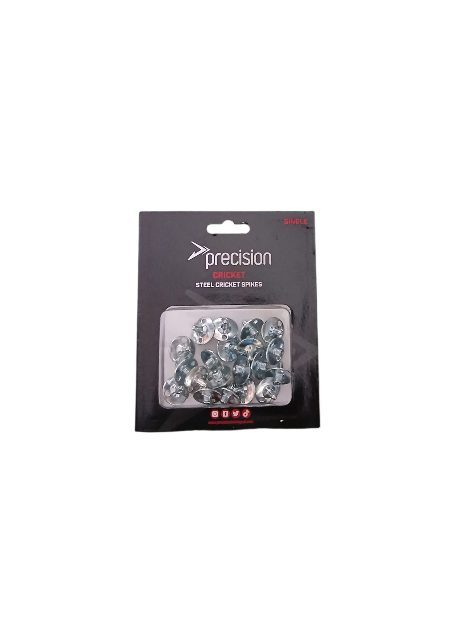 Precision Steel Cricket Spikes (Single) - Front