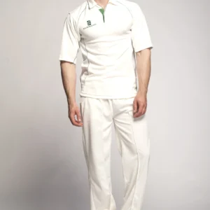 Surridge Premier Cricket Shirt - Short Sleeve - Green - Overview Front