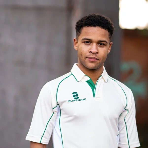 Surridge Premier Cricket Shirt - Short Sleeve - Green - Overview Side Zoom In