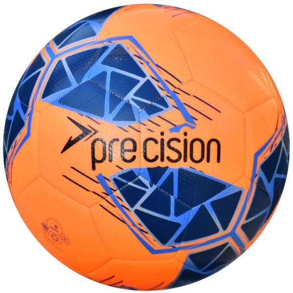 Precision Fusion FIFA Basic Training Football - Blue-Grey-Orange - Front